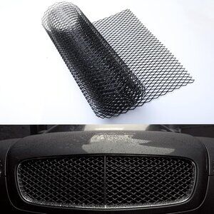 40" x 13" Universal Black Metal Mesh: Aluminum Alloy 10 x 20mm Rhombic Hole Car